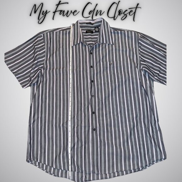 Mens VAN HEUSEN Striped Button Up Shirt XXL (18-18.5 neck) - Picture 3 of 6